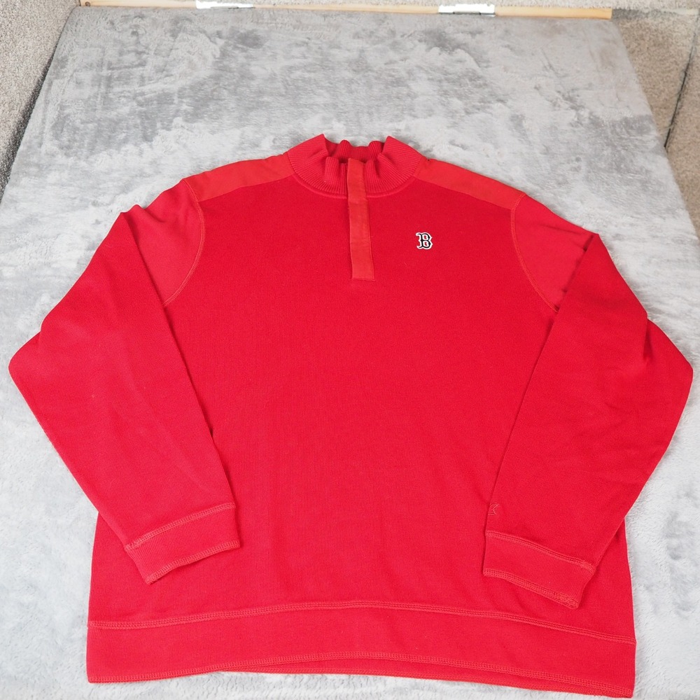 Cutter & Buck Boston Red Sox Quarter Zip Pullover Sweater Mens XL Supima Cotton‎